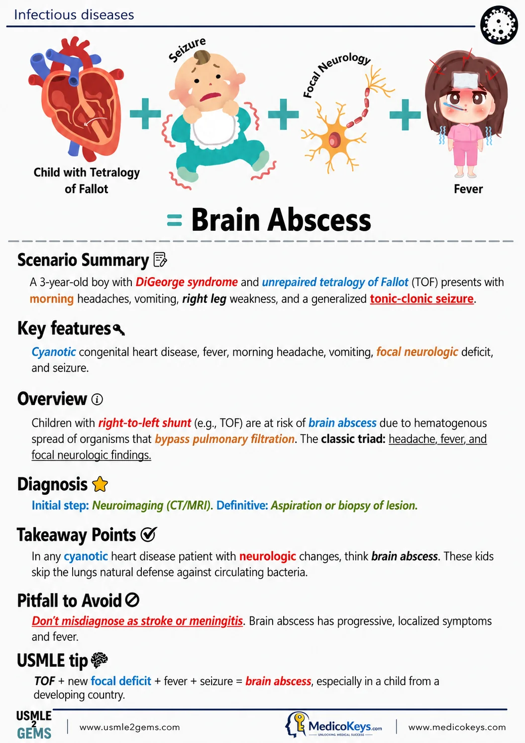 Real USMLE2Gems free sample 6: Brain Abscess — Infectious Diseases